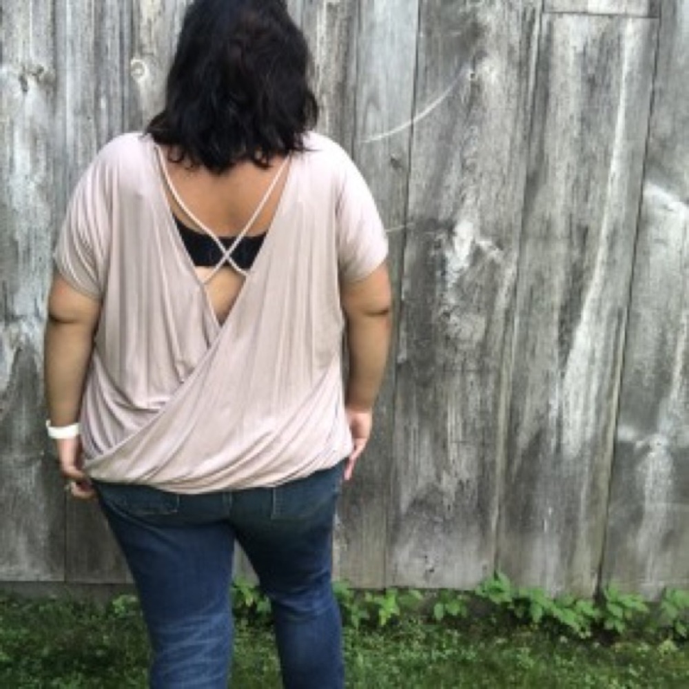 Caged in fashion top TAUPE